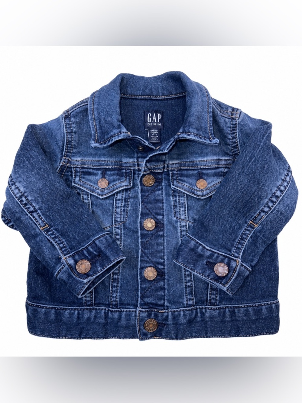 Baby Gap Denim Trucker Jacket Size 6-12 Months Snap Front Classic, Unisex